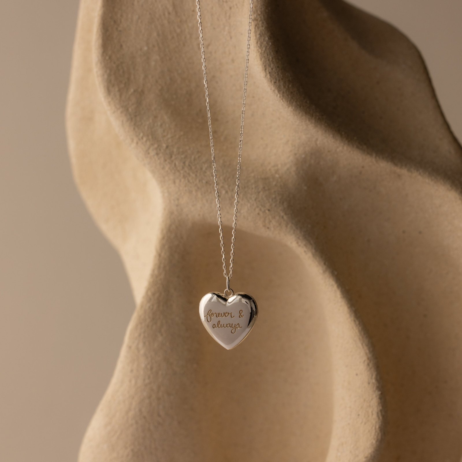 Handwriting Heart Locket Necklace