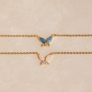Opal Butterfly Necklace Set