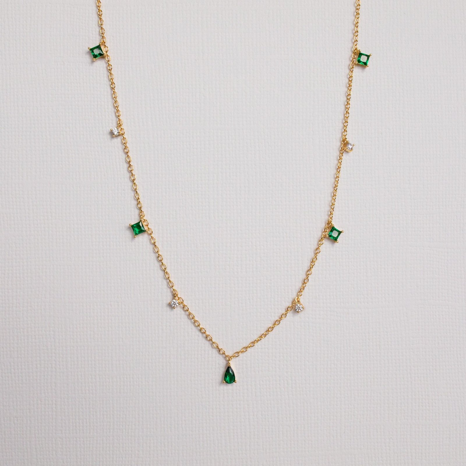 Larissa Emerald Station Necklace