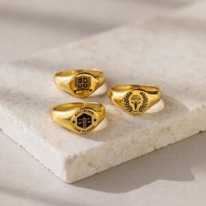 College Emblem Signet Ring