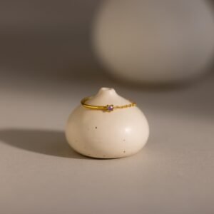 Birthstone Half Chain Ring