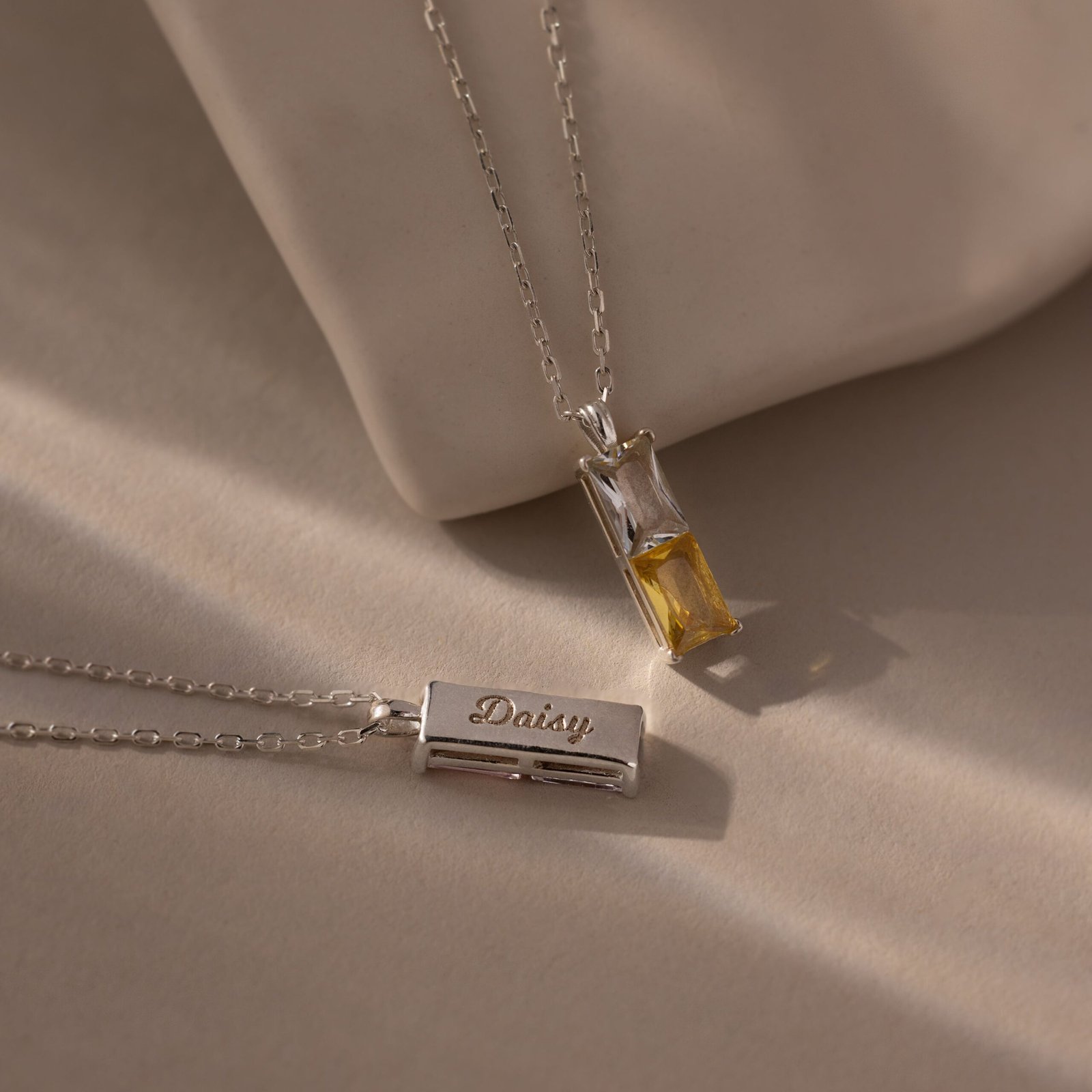Duo Birthstone Name Necklace