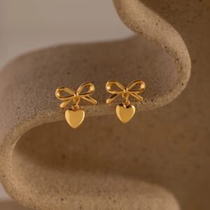 Bow Heart Studs