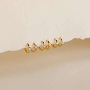 Athena Birthstone Huggies