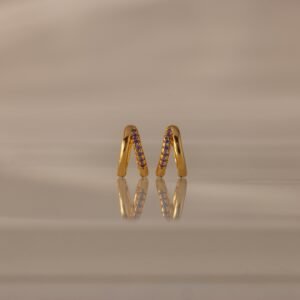 Amelia Duo Amethyst Huggies