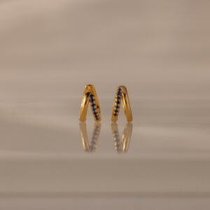 Amelia Duo Sapphire Huggies