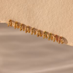 Amelia Duo Birthstone Huggies