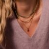 Gemstone Bubble Initial Necklace