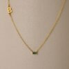 Initial Baguette Birthstone Necklace