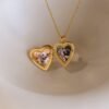 North Star Heart Locket Necklace