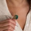 Malachite Compass Locket Necklace