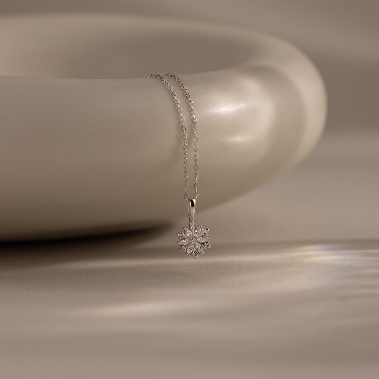 Diamond Poinsettia Necklace