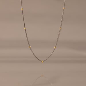 Mixed Metal Beaded Necklace