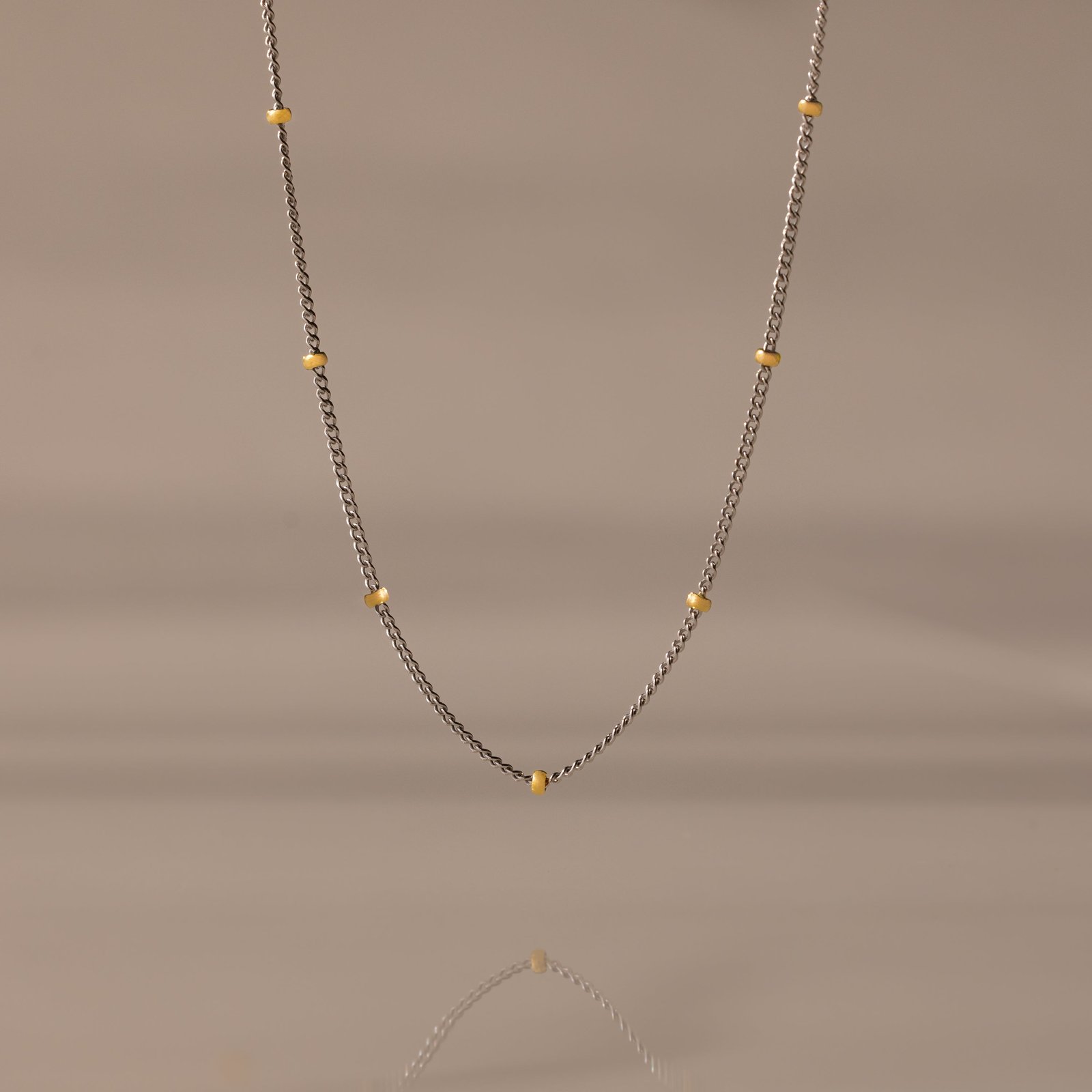 Mixed Metal Beaded Necklace