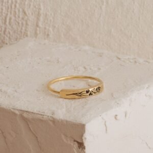 Birth Flower Bar Ring