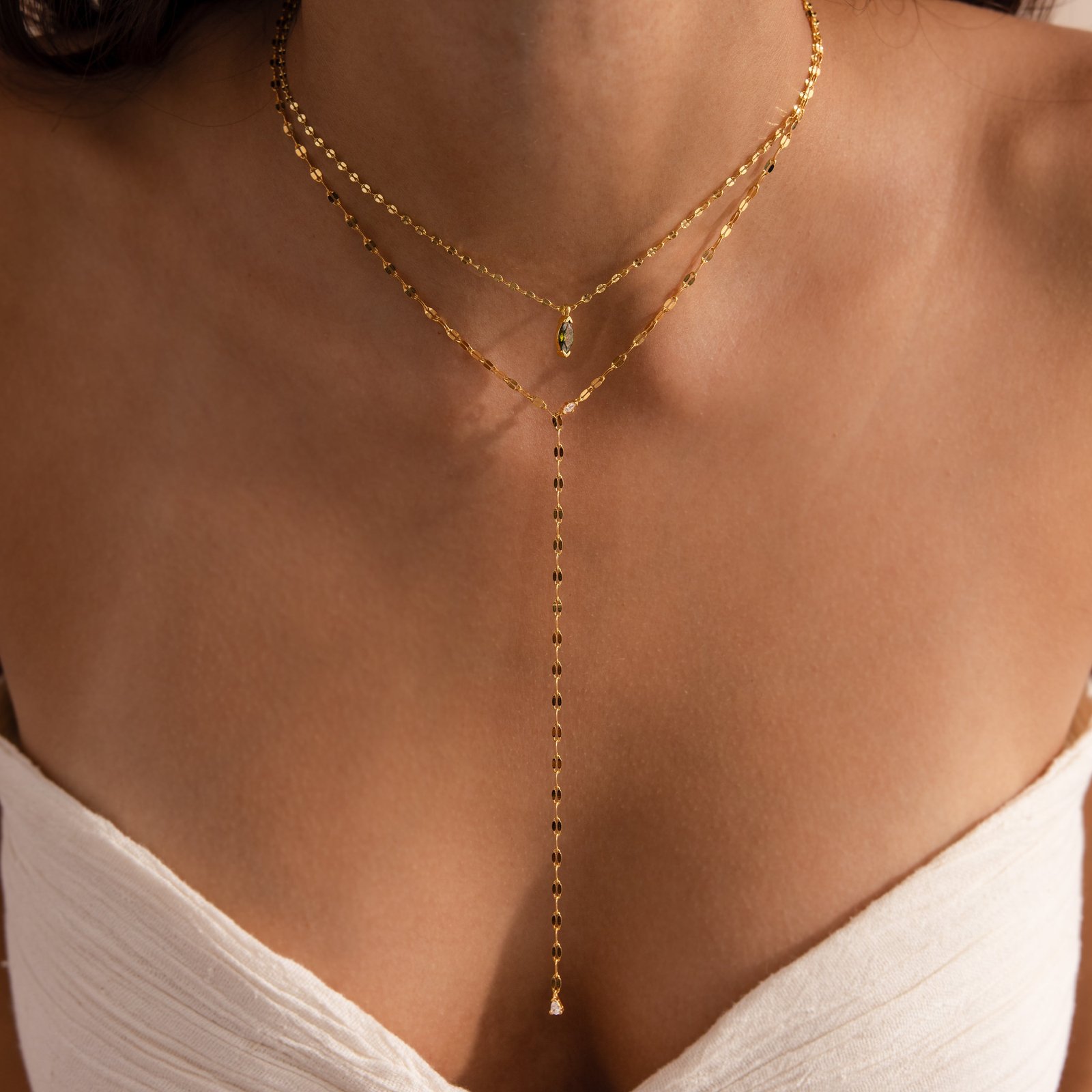 Sparkling Diamond Lariat Necklace