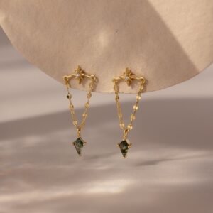 Agate Star Chain Earrings