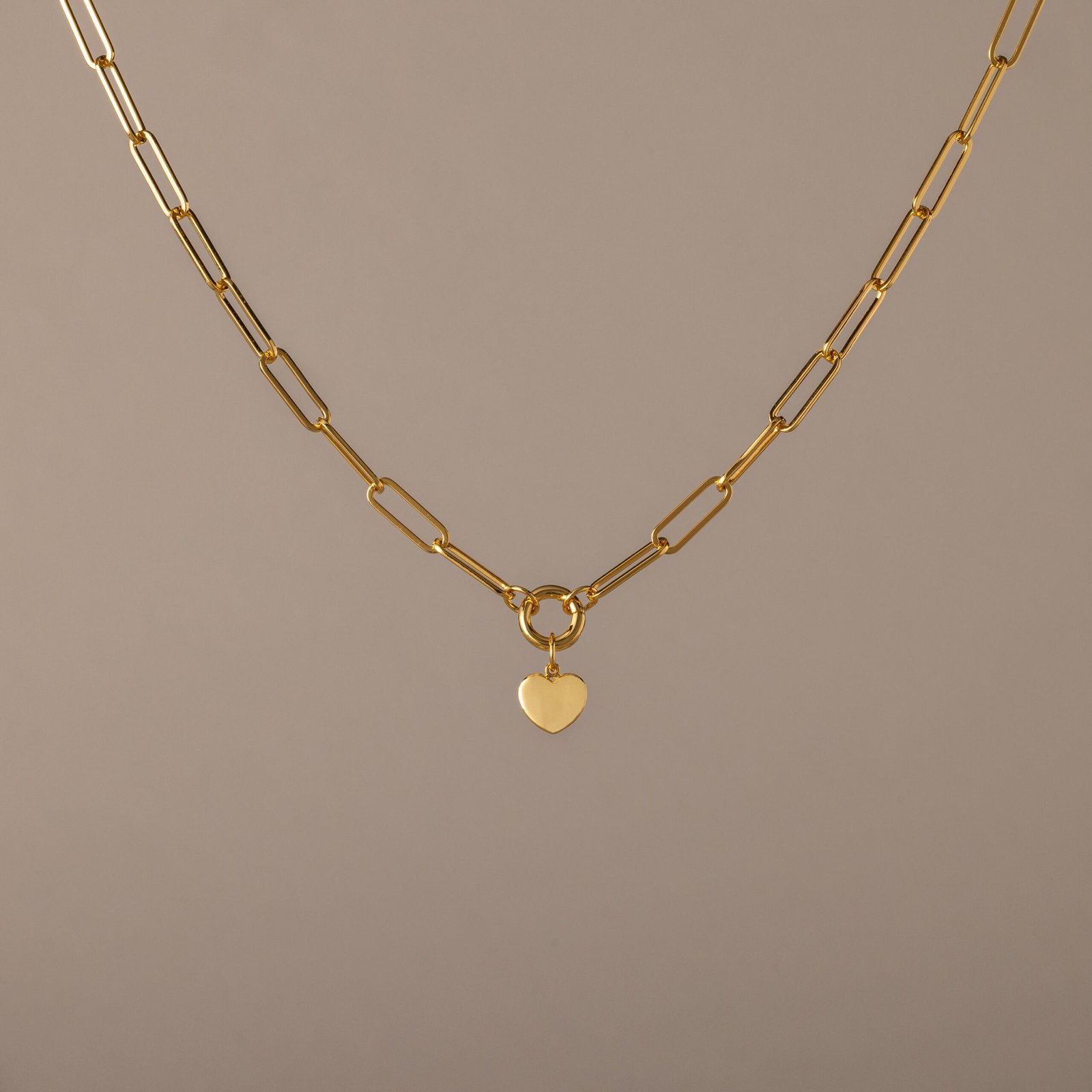 Paperclip Heart Charm Necklace