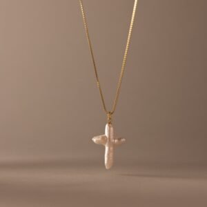 Baroque Pearl Cross Necklace