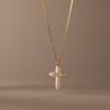 Baroque Pearl Cross Necklace