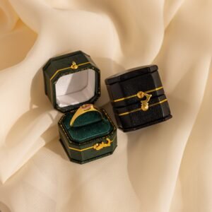 Square Leather Ring Box