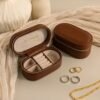 Oval Leather Jewelry Box