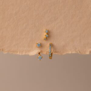 Aquamarine Earring Trio Set