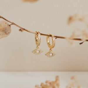 Aleah Opal Evil Eye Huggies