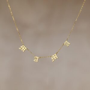 Old English Letter Name Necklace