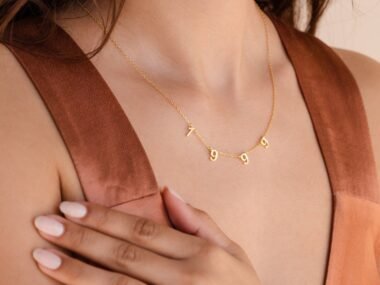 Alice Spaced Number Necklace