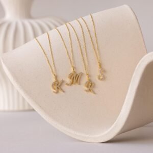 Large Pave Initial Necklace