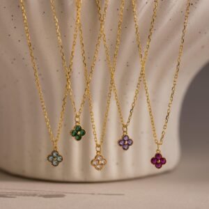 Clover Birthstone Necklace