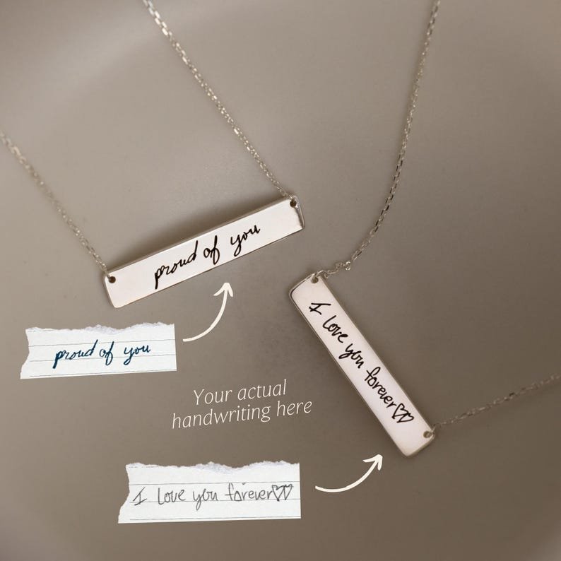 Handwriting Bar Necklace