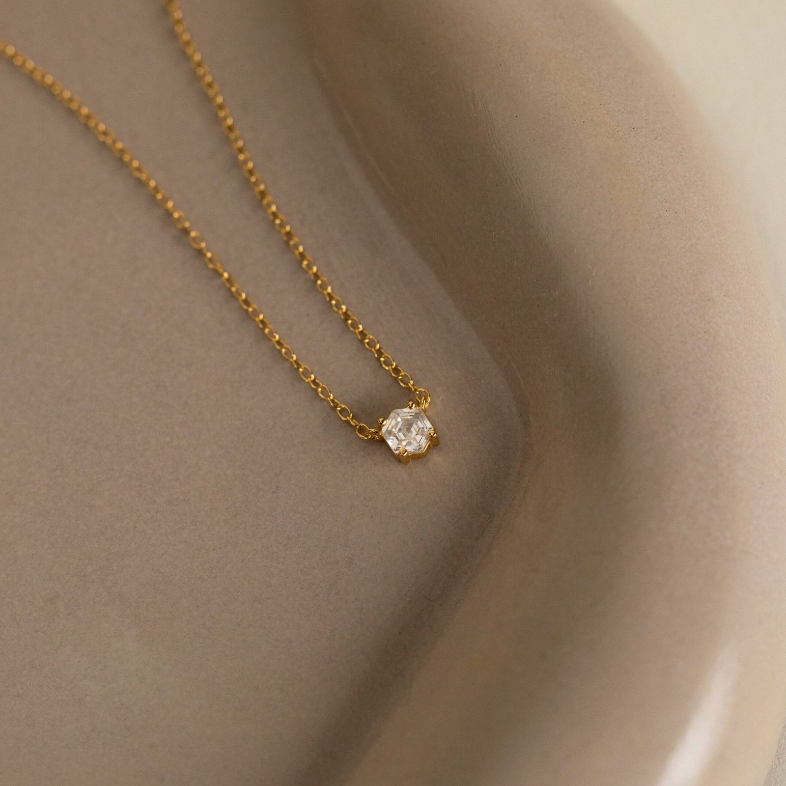 Hexagon Diamond Necklace