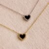 Pave Onyx Heart Necklace