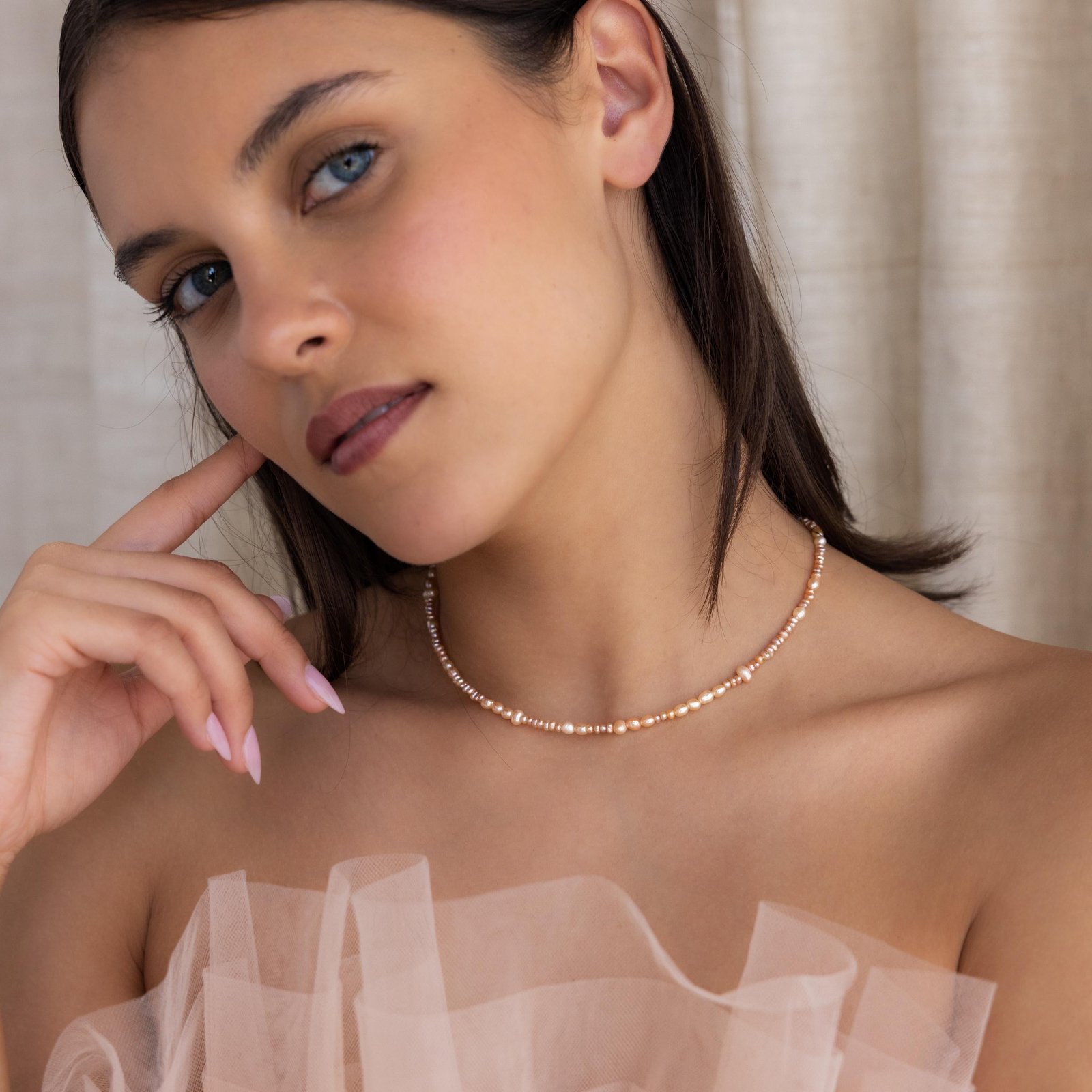 Blush Pearl Beaded Necklace