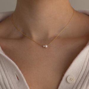 Dainty Duo Pearl Necklace