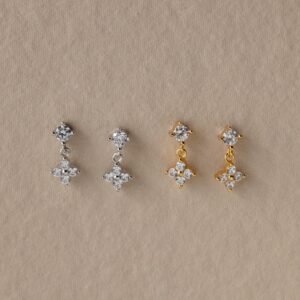 Ivy Flower Flat Back Studs