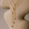 Initial Birthstone Lariat Necklace