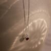 Pave Garnet Heart Necklace