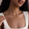 Diamond Tennis Clasp Necklace in 18K Gold