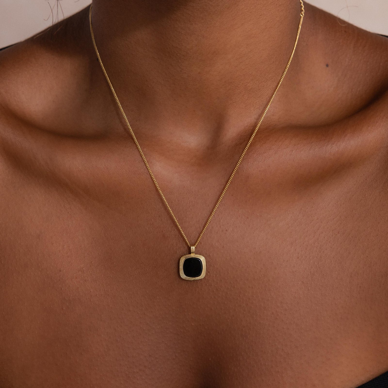 Square Onyx Necklace