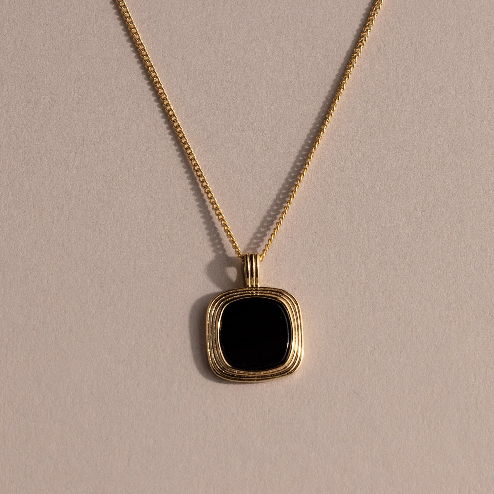 Square Onyx Necklace