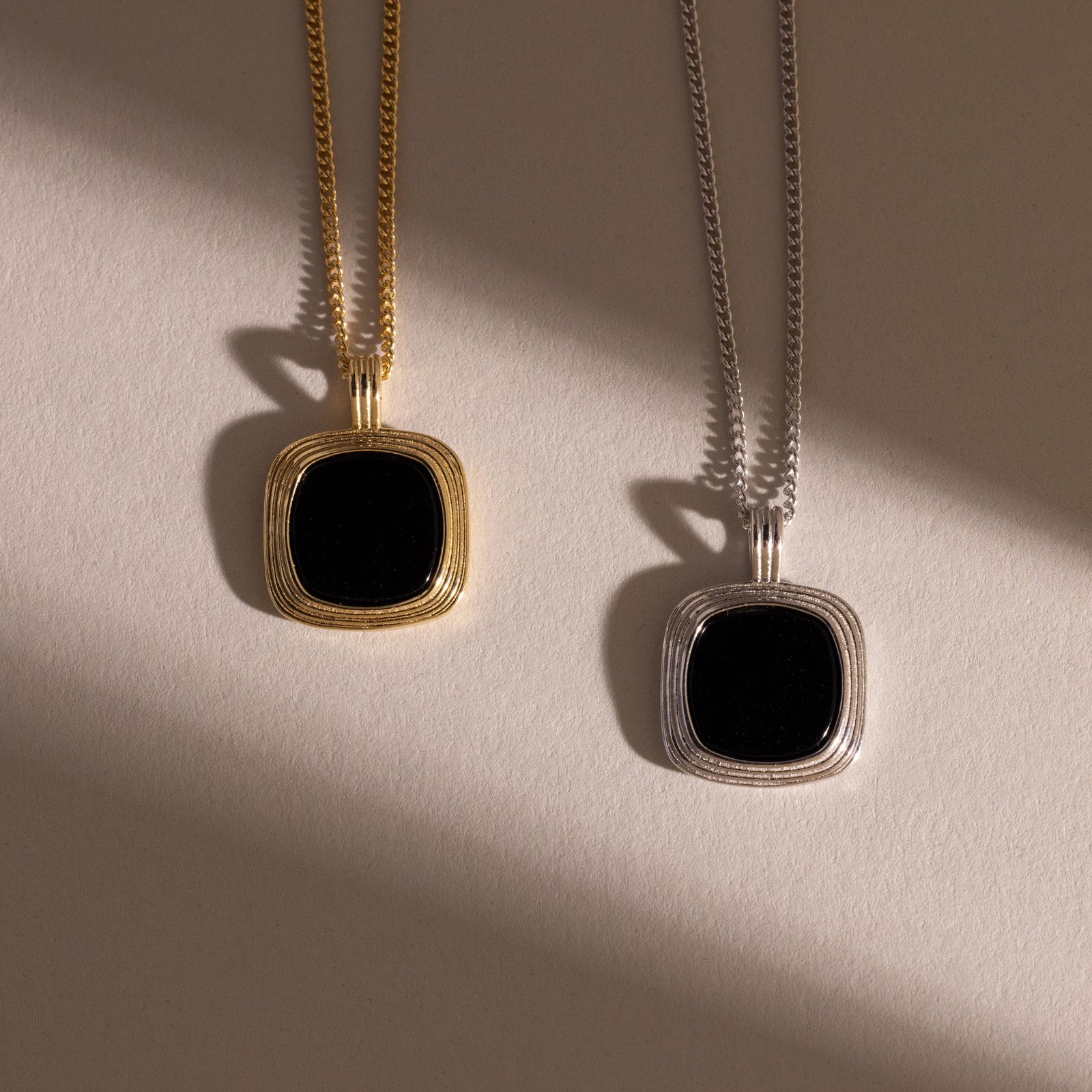 Square Onyx Necklace