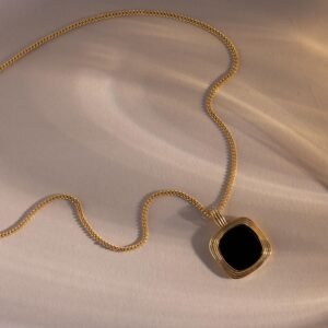 Square Onyx Necklace