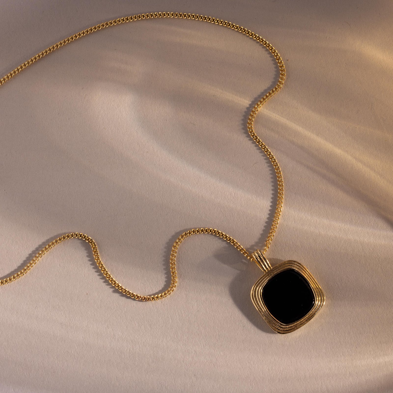 Square Onyx Necklace