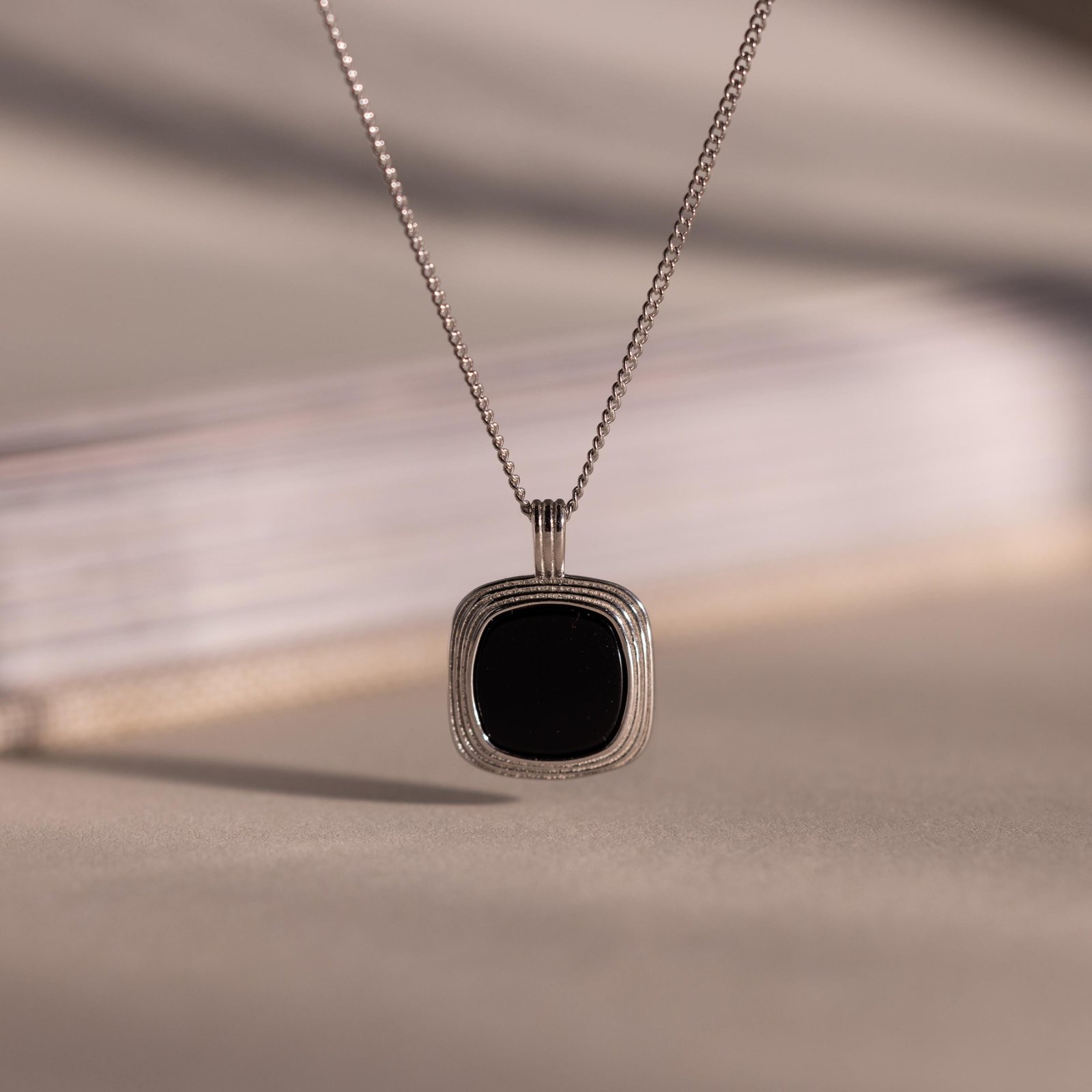 Square Onyx Necklace