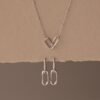Linked Charm Necklace and Earrings Set