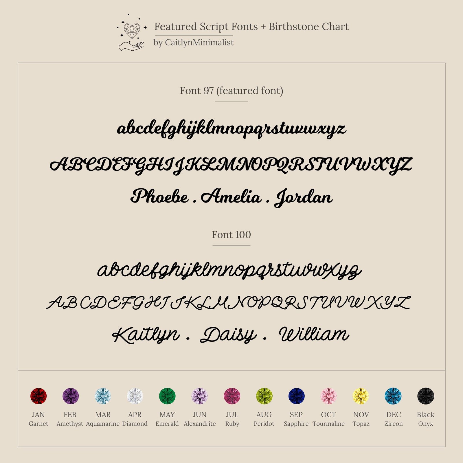 Duo Birthstone Name Necklace