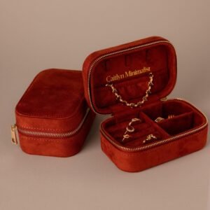 Cherry Red Velvet Jewelry Case